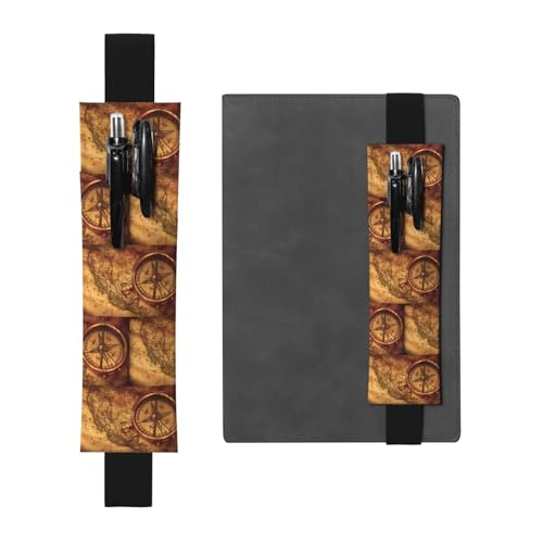 ZhaoYuGoods Law of the Compass Navigations-Elastikband Stifthalter | Bedruckte verstellbare Stifte-Tasche | niedlicher Leder-Stifthalter, Schwarz , Einheitsgröße von ZhaoYuGoods