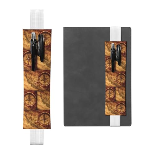 ZhaoYuGoods Law of the Compass Navigations-Elastikband Stifthalter | Bedruckte verstellbare Stifte-Tasche | niedlicher Leder-Stifthalter, weiß, Einheitsgröße von ZhaoYuGoods