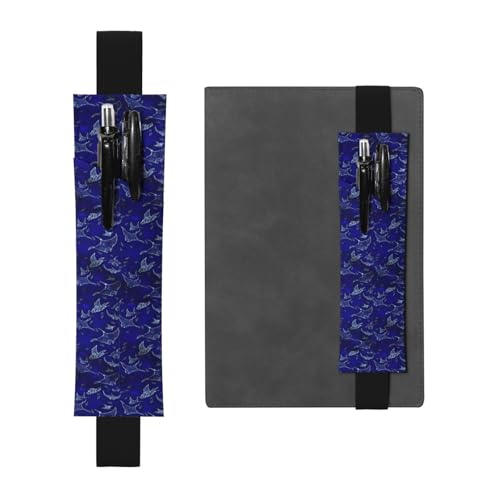 ZhaoYuGoods Manta Ray and Fish Elastisches Band Stifthalter | Bedruckte verstellbare Stifttasche | niedlicher Leder-Stifthalter, Schwarz , Einheitsgröße von ZhaoYuGoods
