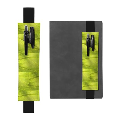ZhaoYuGoods Stiftehalter mit Baumblatt-Textur, elastisches Band, bedruckt, verstellbare Stifthalterung, niedlicher Leder-Stifthalter von ZhaoYuGoods