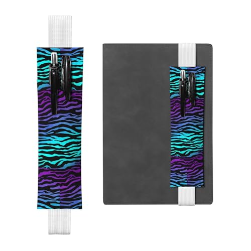 ZhaoYuGoods Stiftehalter mit elastischem Band, mit Zebrastreifen, bedruckt, verstellbare Stifttasche, niedlicher Leder-Stifthalter von ZhaoYuGoods