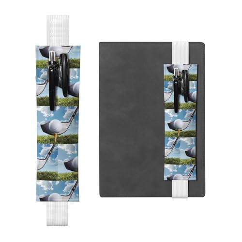 ZhaoYuGoods Stiftehalter mit elastischem Band für Golfschläger | bedrucktes, verstellbares Stiftetui | niedlicher Stifthalter aus Leder, weiß, Einheitsgröße von ZhaoYuGoods