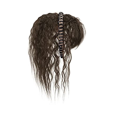Perücken für Frauen Kostüm Partei Simulation Haar Pony Perücke Stück Stirn Haarband Pony Eine Perücke Kopffüller Haarabdeckung Weißes Haar Mädchen Perücken Perücke(Light brown curly hair-40CM) von Zhaoj24-05