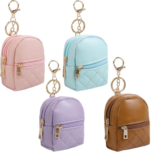 Mini-Rucksack, Schlüsselanhänger, niedliche Kosmetiktasche für Damen, PU-Leder, Make-up-Tasche, Schlüsseltasche, Lippenstift-Tasche, Kartenhalter, Datenkabel, Organizer, Reißverschlusstasche, Schwarz, Mini-Rucksack, Schlüsselanhänger, niedliche Kosmetiktasche für Damen, PU-Leder, Make-up-Tasche, Schlüsseltasche, Lippenstift-Tasche, Kartenhalter, Datenkabel, Organizer, Reißverschlusstasche, Schwarz, von Zheigaoxea