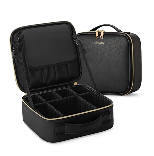 ZhenGuiRu Kosmetiktasche mit 3 Farben einstellbarer Helligkeit, LED-Spiegel, Kosmetiktasche, Reisetasche, verstellbare Trennwände, Kulturbeutel für Damen, NM ZhenGuiRu Kosmetiktasche mit 3 Farben einstellbarer Helligkeit, LED-Spiegel, Kosmetiktasche, Reisetasche, verstellbare Trennwände, Kulturbeutel für Damen, NM von ZhenGuiRu