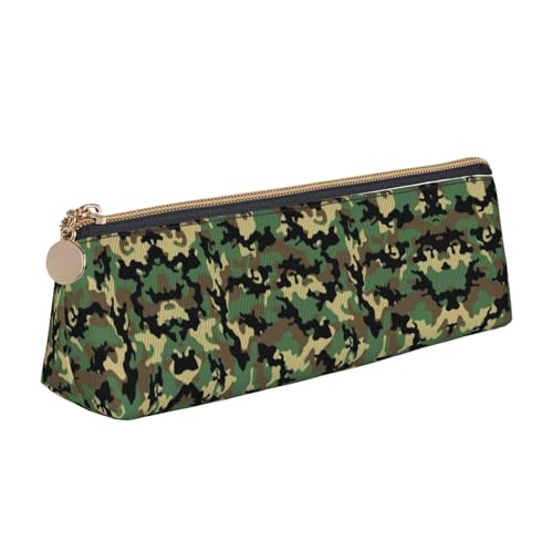 Zhengjia Federmäppchen aus Leder für Mädchen und Jungen, großes Fassungsvermögen, Stifte-Tasche mit Fächern, großer Organizer für Damen, Herren, camouflage, Einheitsgröße, Schulranzen von Zhengjia