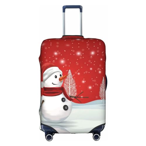 Zhengjia Smile Snow Man Reisegepäckhülle, Koffer-Schutztasche, passend für 45,7 - 81,3 cm Gepäck, Merry Christmas Day, L von Zhengjia