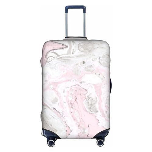 Zhengjia Smile Snow Man Reisegepäckhülle, Koffer-Schutztasche, passend für 45,7 - 81,3 cm Gepäck, Rosa abstrakte Tinte marmoriert grau künstlerisch, L von Zhengjia