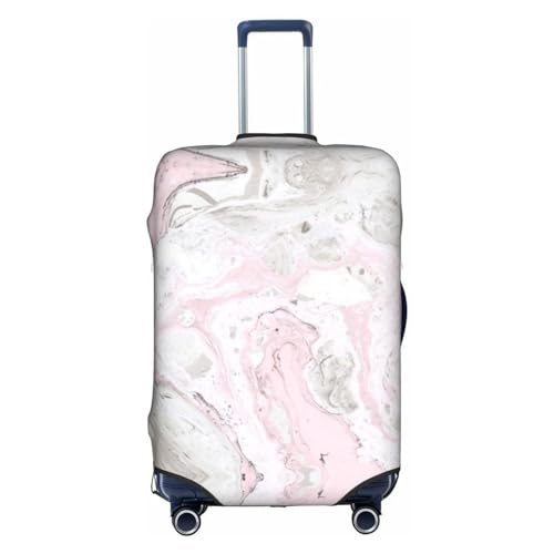 Zhengjia Smile Snow Man Reisegepäckhülle, Koffer-Schutztasche, passend für 45,7 - 81,3 cm Gepäck, Rosa abstrakte Tinte marmoriert grau künstlerisch, M von Zhengjia