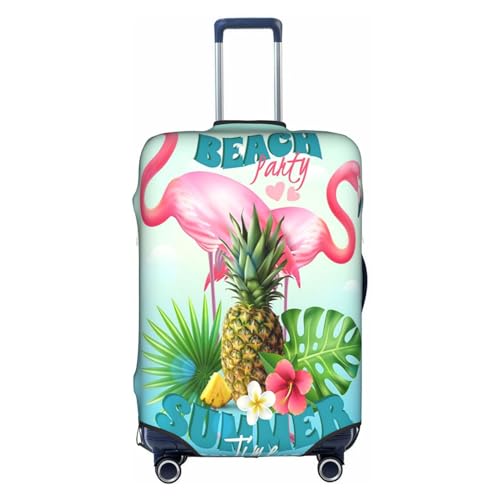 Zhengjia Smile Snow Man Reisegepäckhülle, Koffer-Schutztasche, passend für 45,7 - 81,3 cm Gepäck, Tropischer Flamingo, XL von Zhengjia