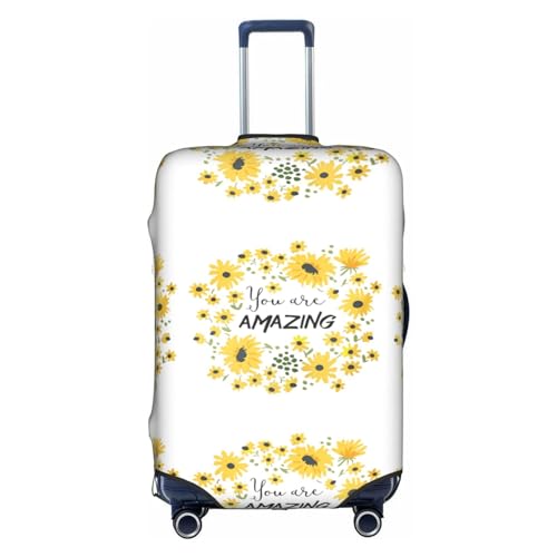 Zhengjia Smile Snow Man Reisegepäckhülle, Koffer-Schutztasche, passend für 45,7 - 81,3 cm Gepäck, Wilde Gänseblümchen, XL von Zhengjia