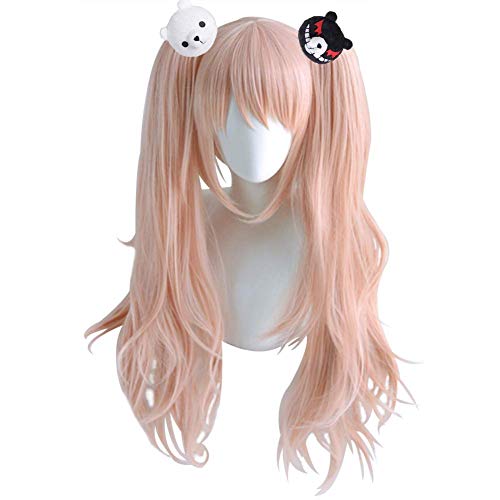 Zhenzhiao Danganronpa Junko Enoshima Perücke für Danganronpa Kostüm Party Halloween Anime Cosplay Pink Lang Gelockt Kostüm - H01 von Zhenzhiao