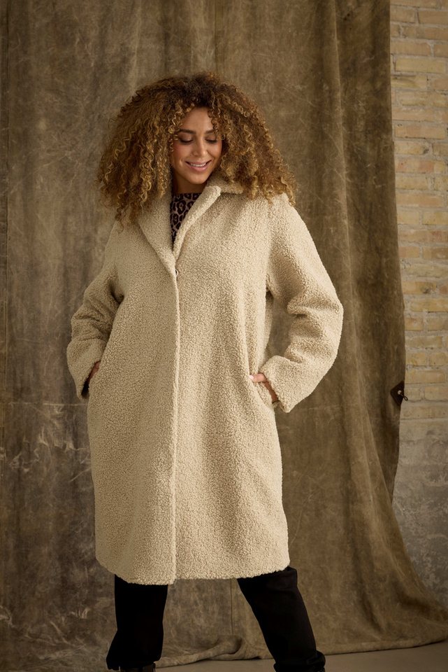 Zhenzi Fellimitatmantel Mantel Faye beige von Zhenzi