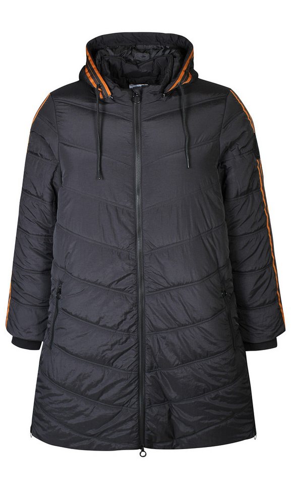 Zhenzi Langjacke Steppjacke mit Kapuze schwarz mit Kapuze von Zhenzi