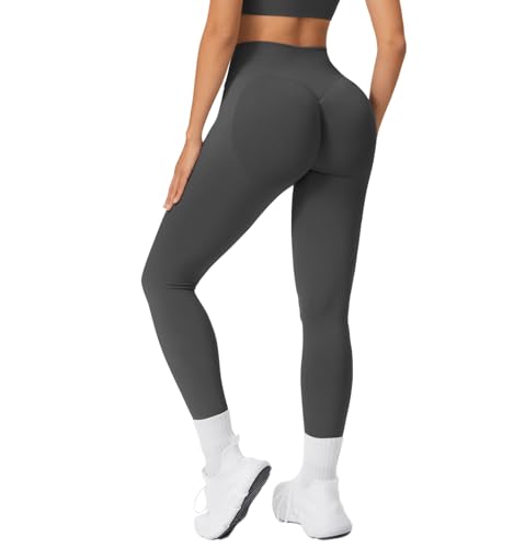 Zhiaek Booty Scrunch Butt Sport Leggings Damen Gym Leggings Push Up High Waist Yogahose Blickdicht Seamless Sporthose für Fitness Joggen Workout von Zhiaek