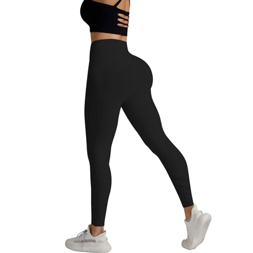 Zhiaek Booty Scrunch Butt Sport Leggings Damen Gym Leggings Push Up High Waist Yogahose Blickdicht Seamless Sporthose für Fitness Joggen Workout von Zhiaek