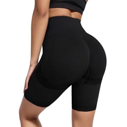 Zhiaek Gym Shorts Damen Booty Scrunch Butt Sport Shorts Damen Push Up Nahtlos Sporthose Kurz Leggings High Waist für Yoga Workout Athletic Fitness von Zhiaek