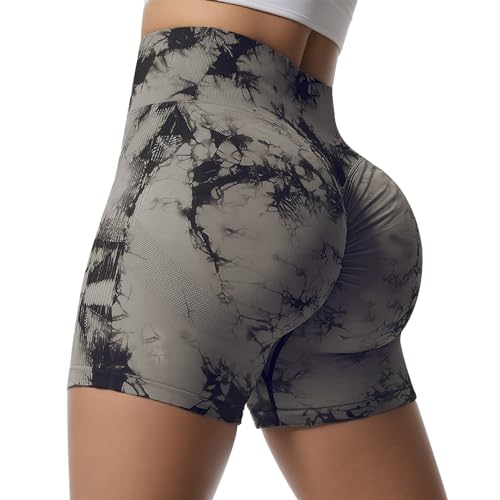 Zhiaek Gym Shorts Damen Booty Scrunch Butt Sport Shorts Damen Push Up Nahtlos Sporthose Kurz Leggings High Waist für Yoga Workout Athletic Fitness von Zhiaek