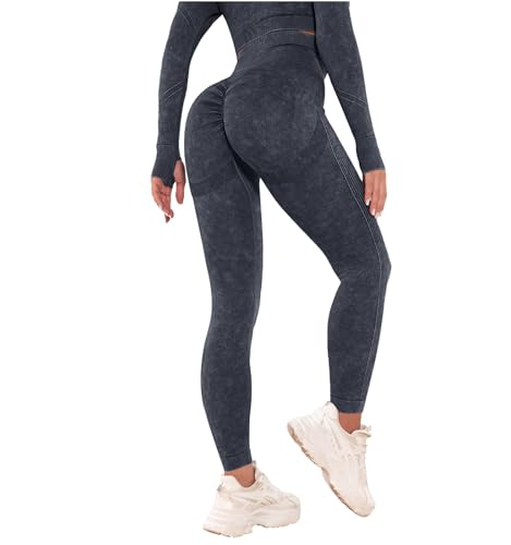 Zhiaek Scrunch Butt Leggings Damen High Waist Seamless Push Up Sport Leggings Damen Blickdicht Shape Sporthose für Yoga Fitness Gym Workout von Zhiaek