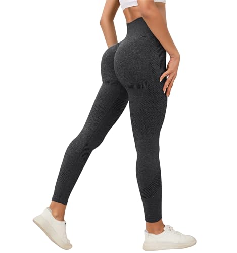 Zhiaek Scrunch Butt Leggings Damen High Waist Sport Leggins Blickdicht Sportleggins Lang Po Push Up Seamless Sporthose Bauchweg Yogahose für Sport Fitness Gym Workout von Zhiaek