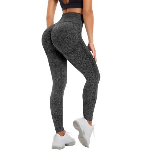 Zhiaek Scrunch Butt Leggings Damen High Waist Sport Leggins Blickdicht Sportleggins Lang Po Push Up Seamless Sporthose Bauchweg Yogahose für Sport Fitness Gym Workout von Zhiaek