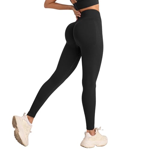 Zhiaek Scrunch Butt Leggings Damen High Waist Sport Leggins Blickdicht Sportleggins Lang Po Push Up Seamless Sporthose Bauchweg Yogahose für Sport Fitness Gym Workout von Zhiaek