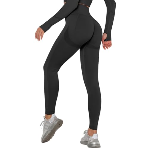 Zhiaek Scrunch Butt Sport Leggings Damen High Waist Blickdicht Seamless Yoga Hosen Po Push Up Sporthose Lang Laufhose Dehnbar Gym Yoga Fitness Workout Pants von Zhiaek