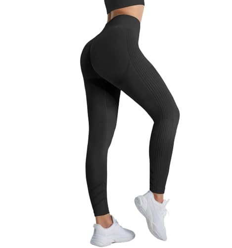 Zhiaek Scrunch Butt Sport Leggings Damen High Waist Sportleggins Blickdicht Seamless Yoga Hose Po Push Up Sporthose Lang Laufhose Dehnbar Gym Fitness Workout Pants von Zhiaek