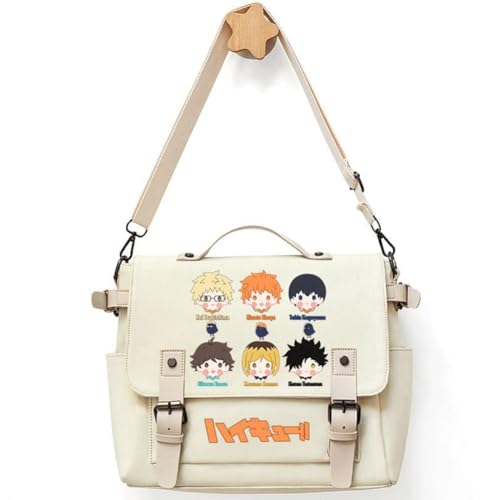 Zhifly Anime Canvas Hinata Shoyo Schultasche Kozume Kenma Student Crossbody Umhängetasche Daypack Messenger Umhängetasche Multikompartiment Kreuzeltasche von Zhifly