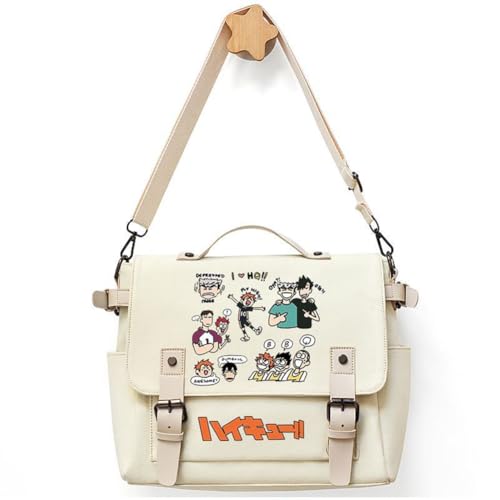 Zhifly Anime Canvas Hinata Shoyo Schultasche Kozume Kenma Student Crossbody Umhängetasche Daypack Messenger Umhängetasche Multikompartiment Kreuzeltasche von Zhifly