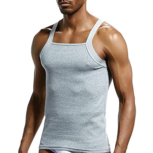 Zhiweikm Herren-Tank-Top, G-Unit-Stil, quadratischer Schnitt, Baumwolle, bequem, Stretch, Workout-Weste - Grau - Groß Zhiweikm Herren-Tank-Top, G-Unit-Stil, quadratischer Schnitt, Baumwolle, bequem, Stretch, Workout-Weste - Grau - Groß von Zhiweikm