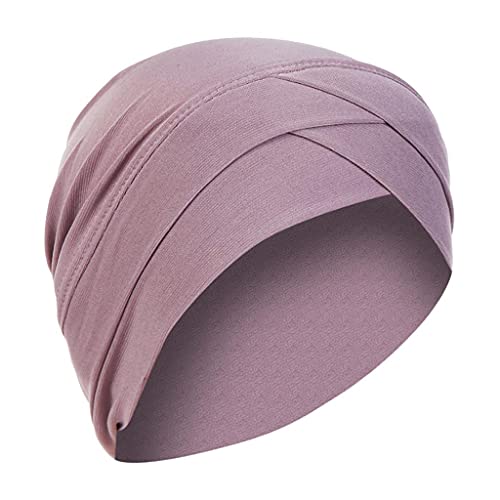 Zhiyao Beanie Mütze Damen Kappe aus Bambus für Chemo Turban Einfarbig vorderseitig ineinander gehend in W-Form Frauen Kopftuch Muslim von Zhiyao