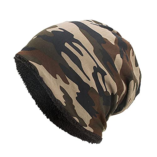 Zhiyao Beanie Mütze Herren Damen Camouflage Warme Wintermütze mit Weichem Innenfutter Gefütterte Strickmütze Flexibler Slouch Hat für den Frühling Herbst Winter von Zhiyao