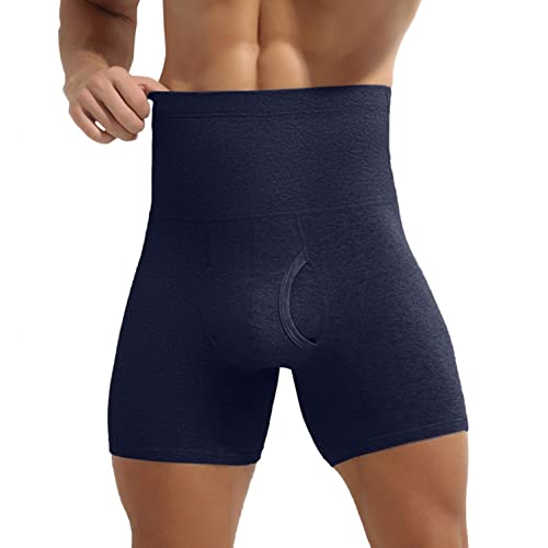 Zhiyao Boxershorts Herren Hohe Taille Bauchweg Unterhose Dehnbar Baumwolle Figurformende Sports Trunks Retroshorts Unterwäsche von Zhiyao