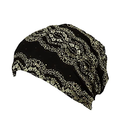 Zhiyao Chemo Hut Damen Spitze Beanie Mütze Kopftuch Super Weich Slouchy Turban Kopfbedeckungen Kopf Wraps Stirnband Nachtschlafkappe Hut von Zhiyao