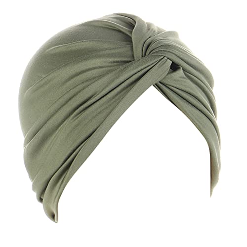 Zhiyao Damen Beanie Turban Baumwolle Kopfbedeckung Schlaf Mütze Multifunktional Kopftuch Indische Turban-Hüte Headwear Head Wraps muslimischen Schal für Haarverlust Alopezie Ausflug Urlaub Grün 2023 von Zhiyao