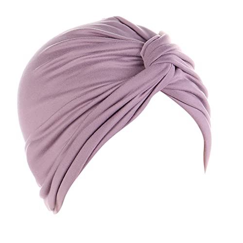 Zhiyao Damen Beanie Turban Baumwolle Kopfbedeckung Schlaf Mütze Multifunktional Kopftuch Indische Turban-Hüte Headwear Head Wraps muslimischen Schal für Haarverlust Alopezie Ausflug Urlaub Lila 2023 von Zhiyao