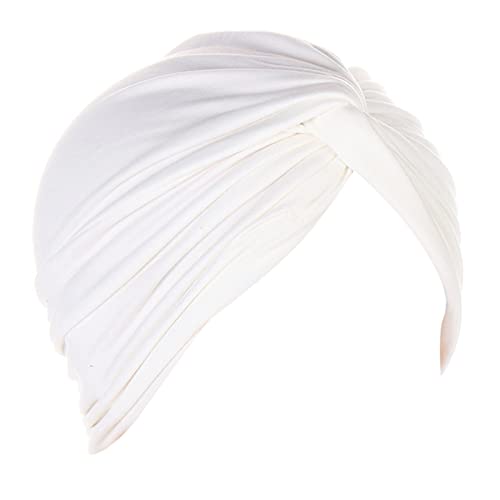 Zhiyao Damen Beanie Turban Baumwolle Kopfbedeckung Schlaf Mütze Multifunktional Kopftuch Indische Turban-Hüte Headwear Head Wraps muslimischen Schal für Haarverlust Alopezie Ausflug Urlaub Weiß 2023 von Zhiyao