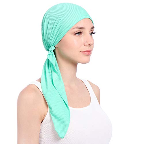 Zhiyao Damen Chemo Mütze Turban Einfarbig für Krebs Frauen Krebs Kopfbedeckung Headwrap schals Gap Indien Muslim Stretch Hut von Zhiyao