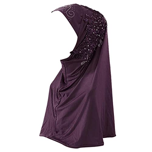 Zhiyao Damen Hijab Muslimische Muslimische Frauen Schal Kopfbedeckung Hidschab Islamische Gesichtsschleier Turban Hals Chemo Kappe Bandana Haartuch Beanie Mützen von Zhiyao