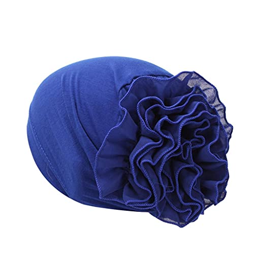 Zhiyao Damen Mütze Winter Frauen Muslim Chiffon Hijab Kopftuch Beanie mit Blume Muslimischen Warme Wintermütze Herbst Chemo Hut, Blau-1 von Zhiyao