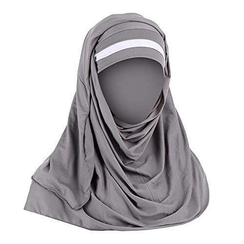 Zhiyao Damen Muslim Hijab Kopftuch Schal arabischen Hijab Elegante einfarbige islamische Gebet leichte Kopftuch Wrap Schal Indien Hut Muslimischen Beanie Wrap Cap von Zhiyao