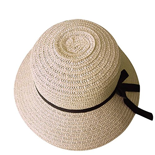 Zhiyao Damen Sonnenstrohhut Strandmütze Strohhut Fischermütze Anglerhut Wanderhut Faltbar Elegant Hut Sommerhut Damen Herren Strandhut für Sommer Strand Kirche Party Hochzeit von Zhiyao