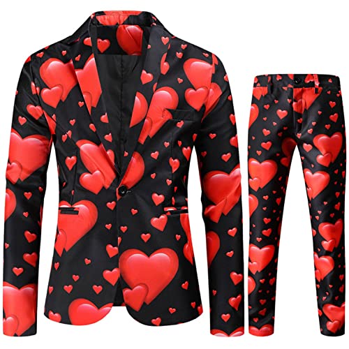 Zhiyao Herren Anzug Valentinstag Anzug Herren Anzüge Khaki Schwarz Rot Smoking Herrenanzug Modern Fit Party Suits von Zhiyao