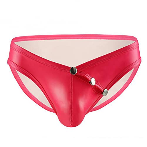 Zhiyao Herren Lackleder String Tanga Unterwäsche Männer Wetlook Leder Slips Lack Briefs Wetlook Dessous Sexy Unterwäsche Thong Sport G-String Low Rise Kunstleder Unterhose Clubwear von Zhiyao