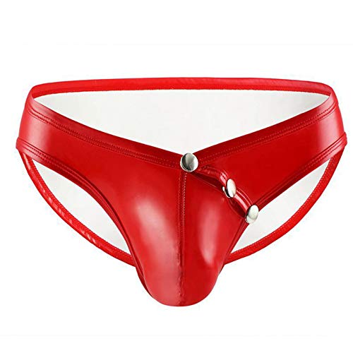 Zhiyao Herren Lackleder String Tanga Unterwäsche Männer Wetlook Leder Slips Lack Briefs Wetlook Dessous Sexy Unterwäsche Thong Sport G-String Low Rise Kunstleder Unterhose Clubwear von Zhiyao