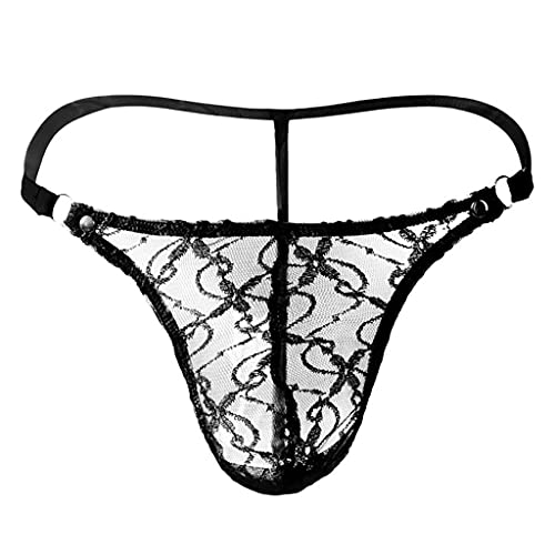 Zhiyao Herren String Tanga Dessous Spitze Erotik Unterwäsche Slips Low Rise Sexy Lace G-Strings Reizvolles Unterwäsche Unterhose Mesh kleines Dreieck Höschen für Men von Zhiyao