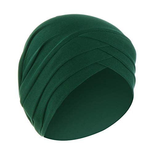 Zhiyao Muslimische Turban Damen elastisch Baumwolle Turban Mütze Muslimische Hijab Turban Kopftuch Kopfbedeckung Nachtmütze für Frauen Haarausfall, Krebs Chemo Hut Kopftuch Krebs Mütze Grün 2023 von Zhiyao