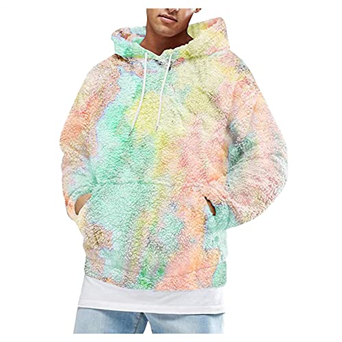 Zhiyao Pullover Herren Hoodie Herren Kapuzenpullover Plüsch Hoodie Classic Männer Sweatshirt Teddy-Fleece Pullover mit Taschen von Zhiyao