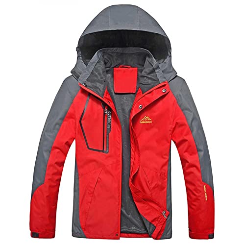 Zhiyao Regenjacken Jacke Herren Outdoor Rain Freizeitjacke Kapuze Wasserdichte Regenjacke Faltbarer Hardshell Regenmantel Reißverschluss Leichte Jacke izum Fahrradfahren & Wandern von Zhiyao